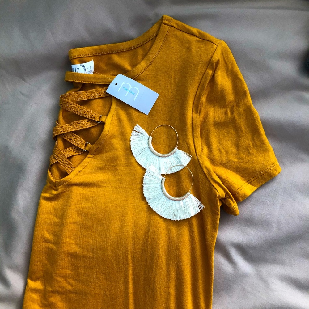 Mustard V-Neck Top